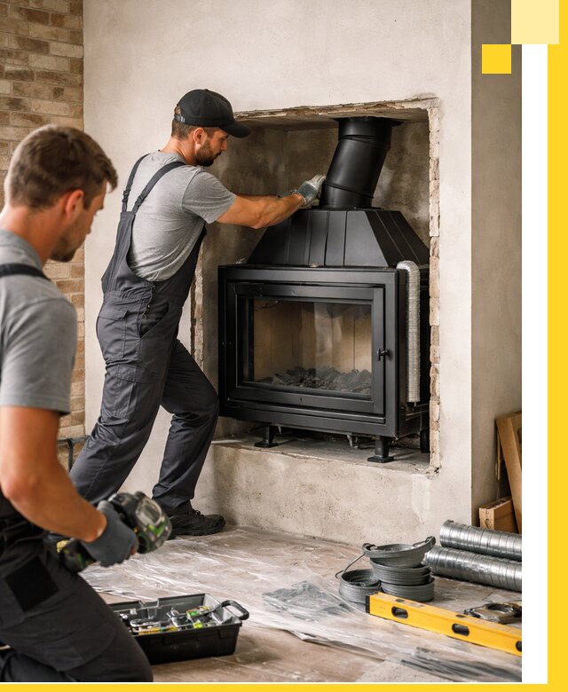 Установка каминных топок в Чебаркуле: монтаж, подключение