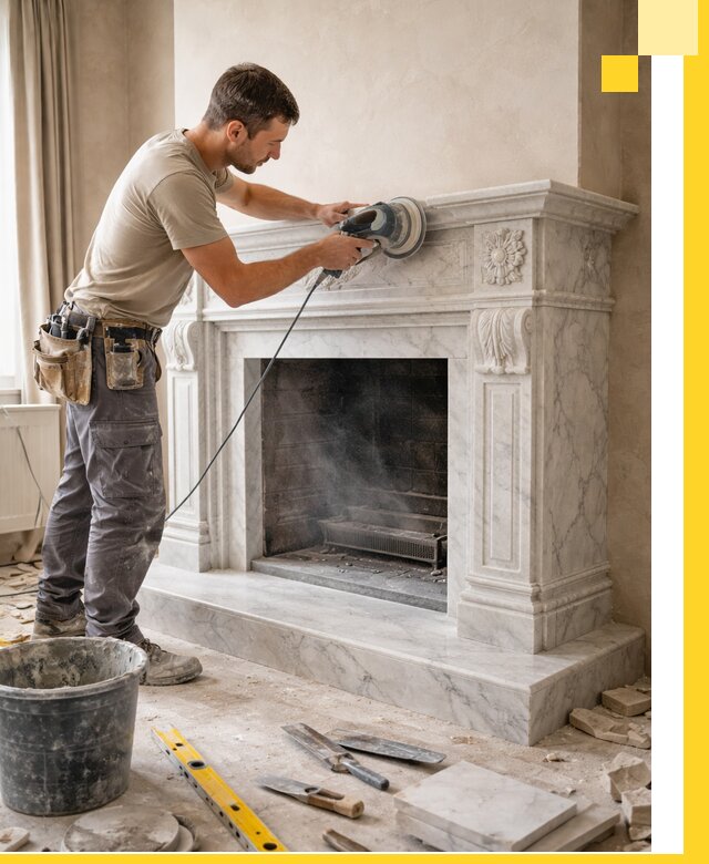 Изготовление и установка мраморных каминов в Чебаркуле под ключ