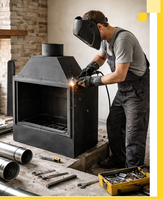 Продажа и установка металлических каминов в Чебаркуле под ключ