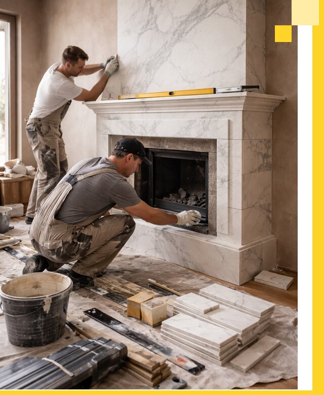 Отделка каминов в Чебаркуле качественные облицовочные работы