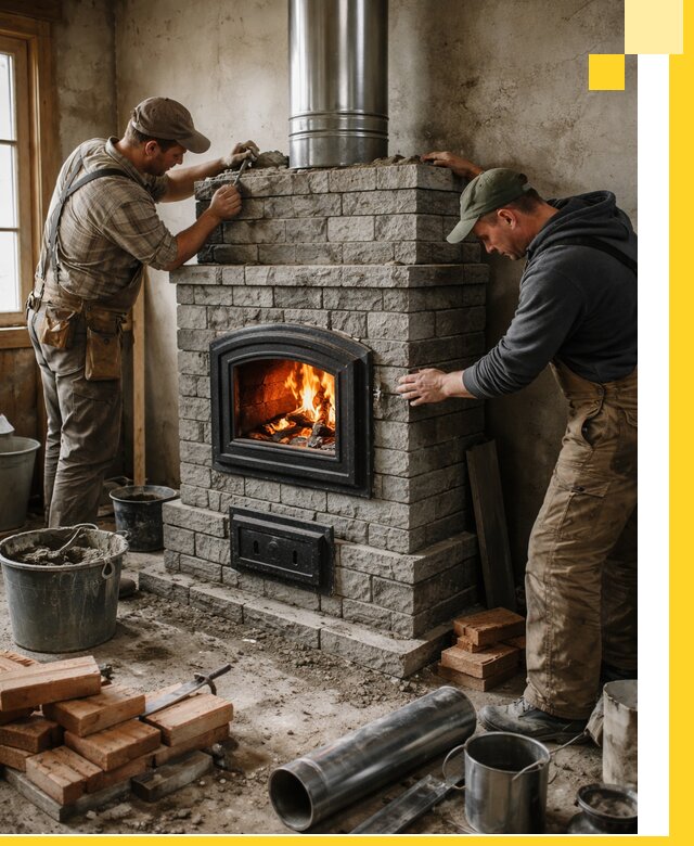 Производство, поставка и монтаж дровяных печей в Чебаркуле