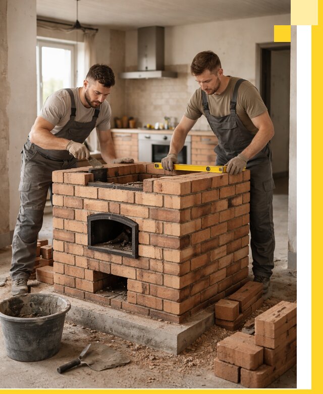 Установка и монтаж печей в частном доме в Чебаркуле под ключ