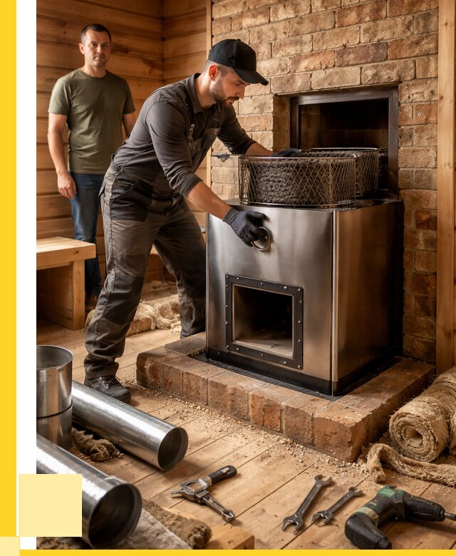 Монтаж банных печей под ключ в Чебаркуле от 19327 р., ЭриданЧбр