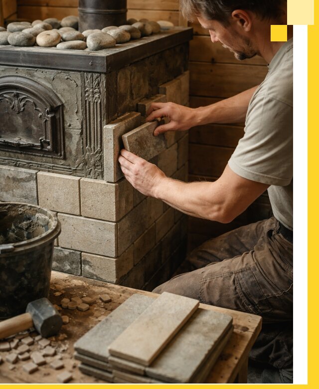 Облицовка банных печей в Чебаркуле профессиональная отделка