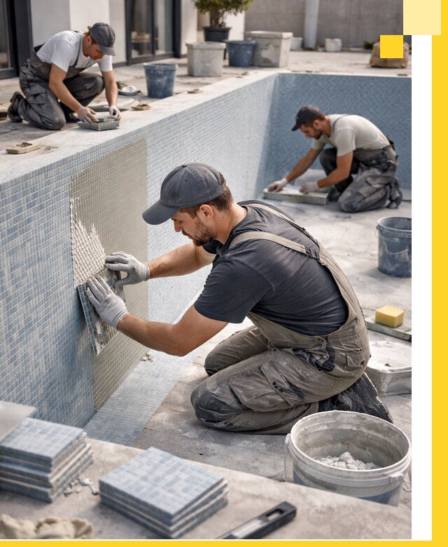 Облицовка бассейнов в Чебаркуле плитка мозаика гидроизоляция