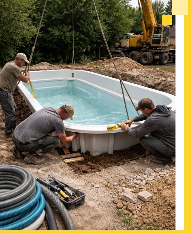 Установка и монтаж композитных бассейнов под ключ в Чебаркуле