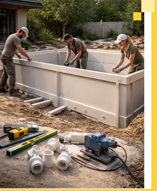 Установка полипропиленовых бассейнов под ключ в Чебаркуле