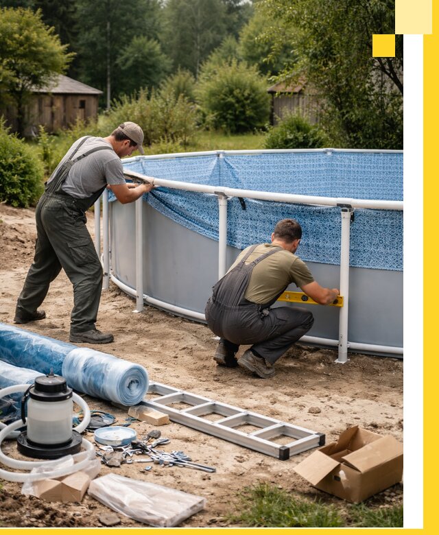 Установка и монтаж каркасных бассейнов в Чебаркуле под ключ