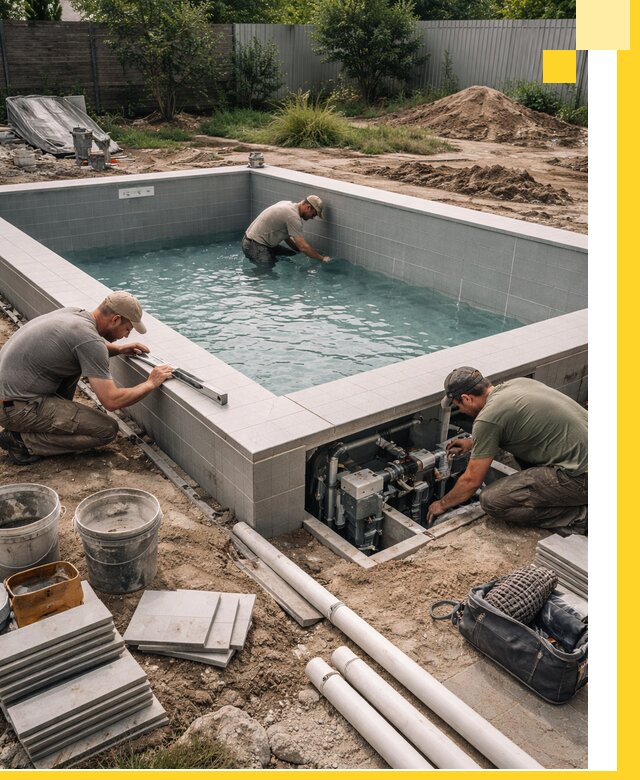 Строительство и монтаж бассейнов для дачи под ключ в Чебаркуле