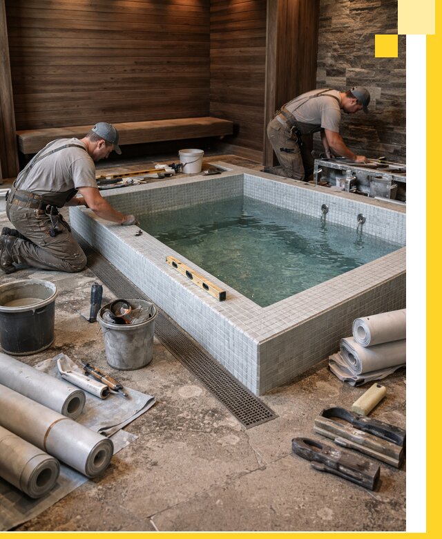 Установка и строительство бассейнов для сауны в Чебаркуле