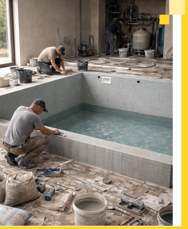 Строительство и монтаж бассейнов в помещении в Чебаркуле