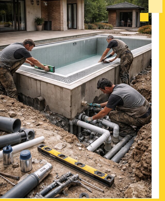 Строительство переливных бассейнов в Чебаркуле под ключ