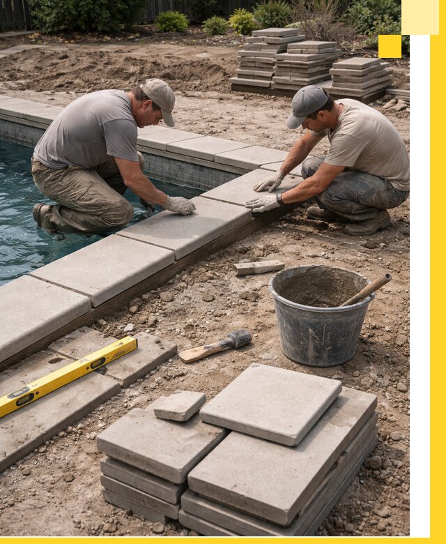Установка и изготовление копингового камня для бассейнов в Чебаркуле