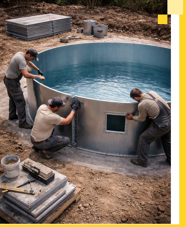 Круглые бассейны под ключ в Чебаркуле проектирование и монтаж