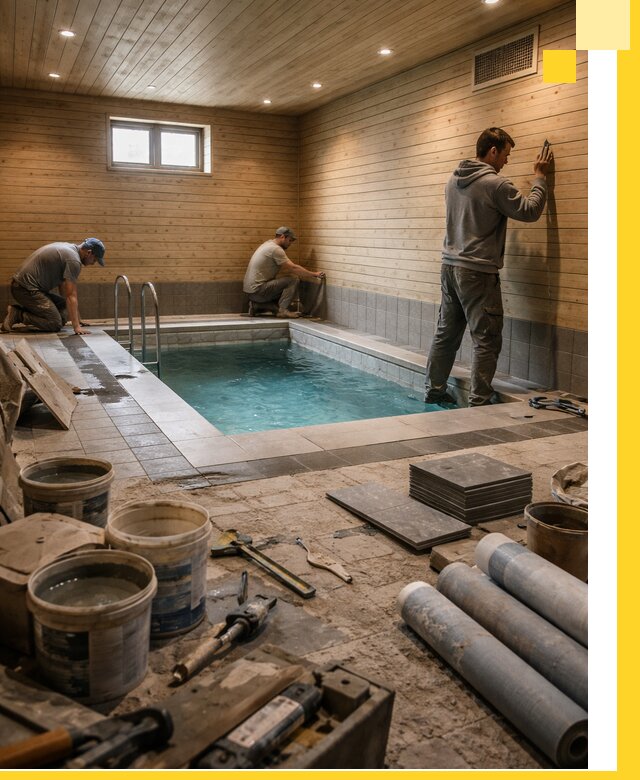 Строительство бани с бассейном и сауной под ключ в Чебаркуле