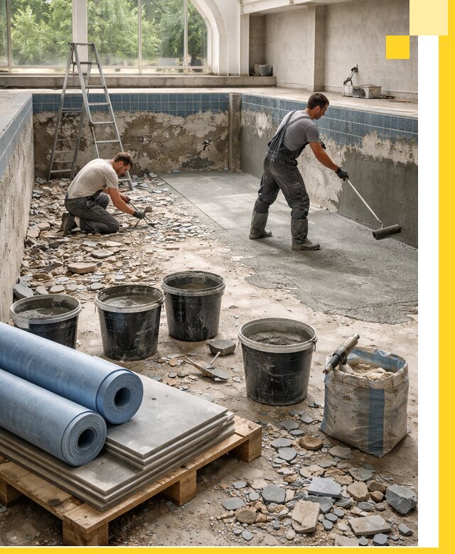 Реконструкция бассейнов в Чебаркуле: ремонт, гидроизоляция