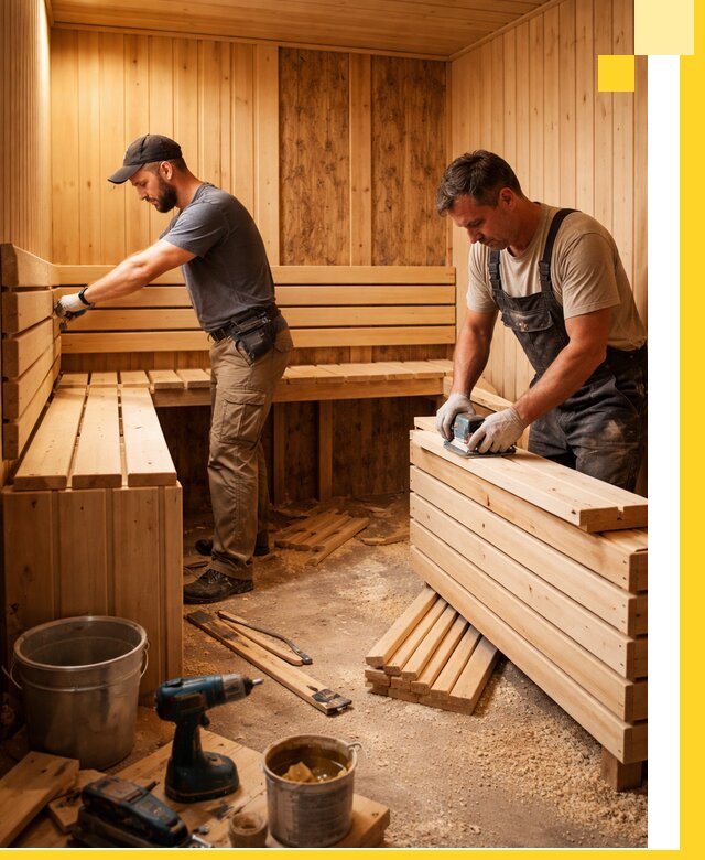 Профессиональный комплексный ремонт саун под ключ в Чебаркуле