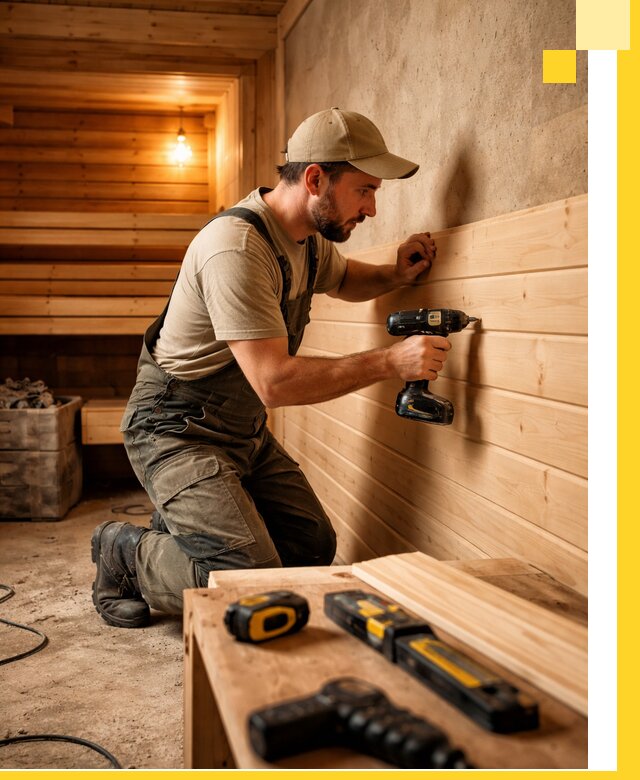 Профессиональная внутренняя отделка бани в Чебаркуле под ключ