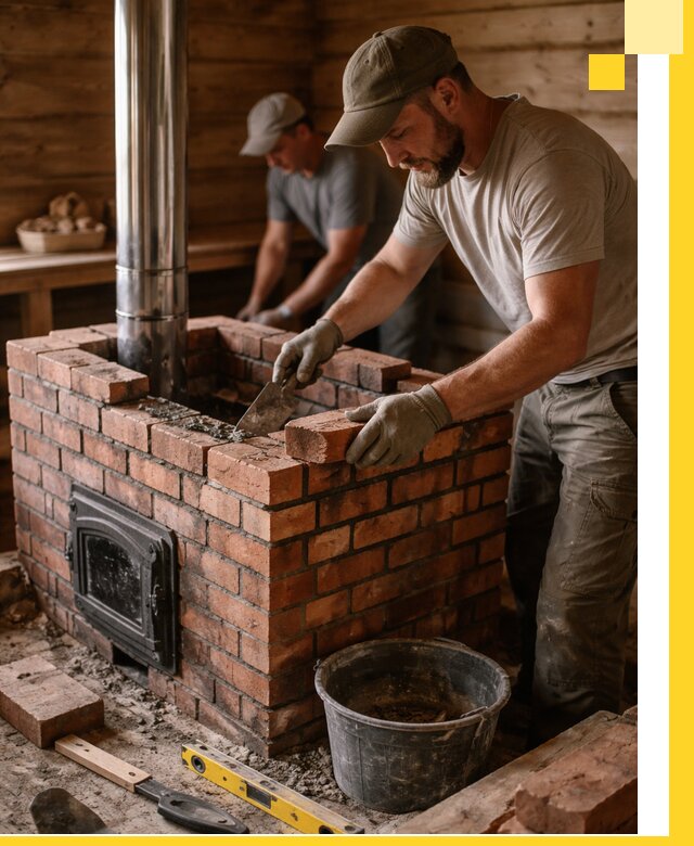 Кирпичные печи для бани под ключ в Чебаркуле, проект и монтаж