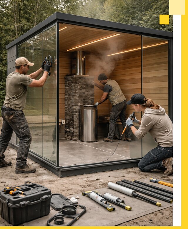 Проектирование и строительство стеклянных бань в Чебаркуле