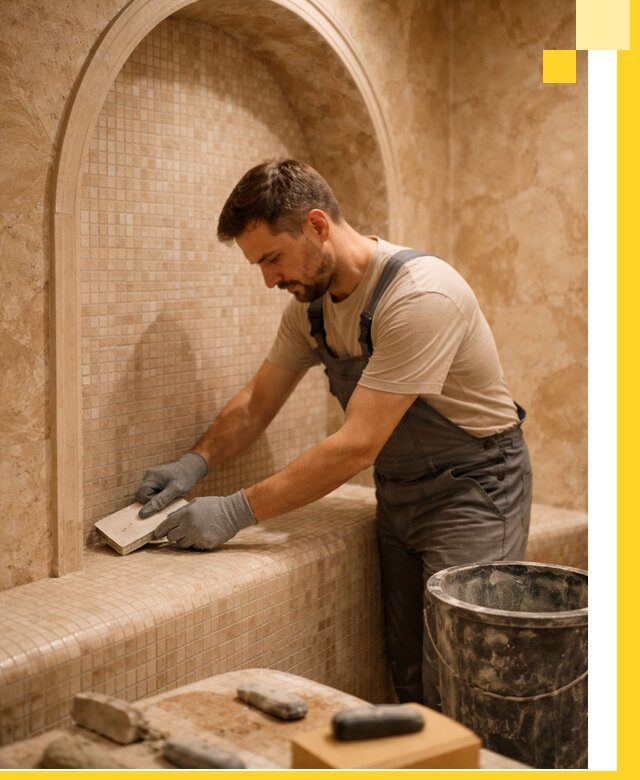 Профессиональная отделка хамамов с мозаикой под ключ в Чебаркуле