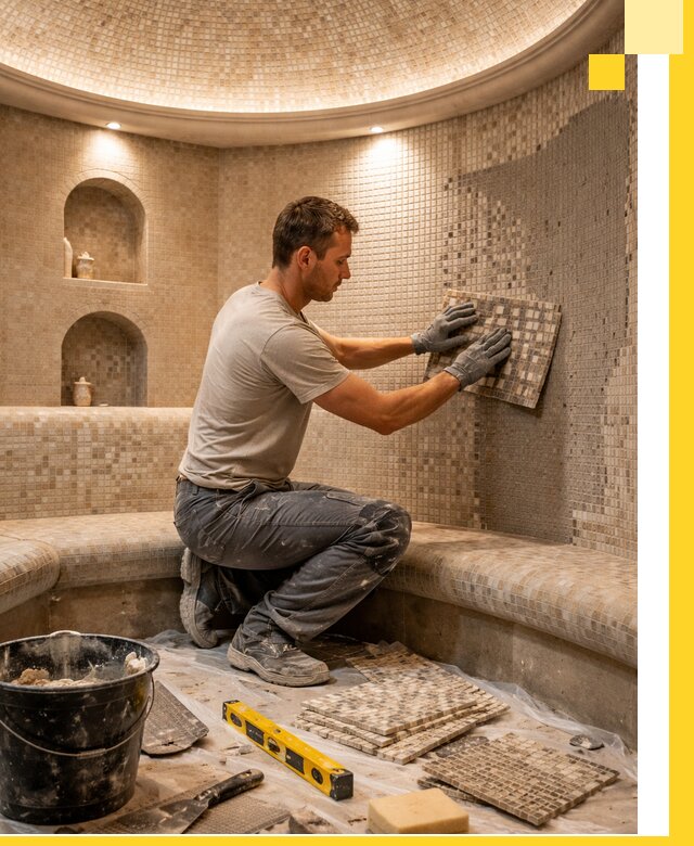 Устройство и монтаж домашнего хамама под ключ в Чебаркуле