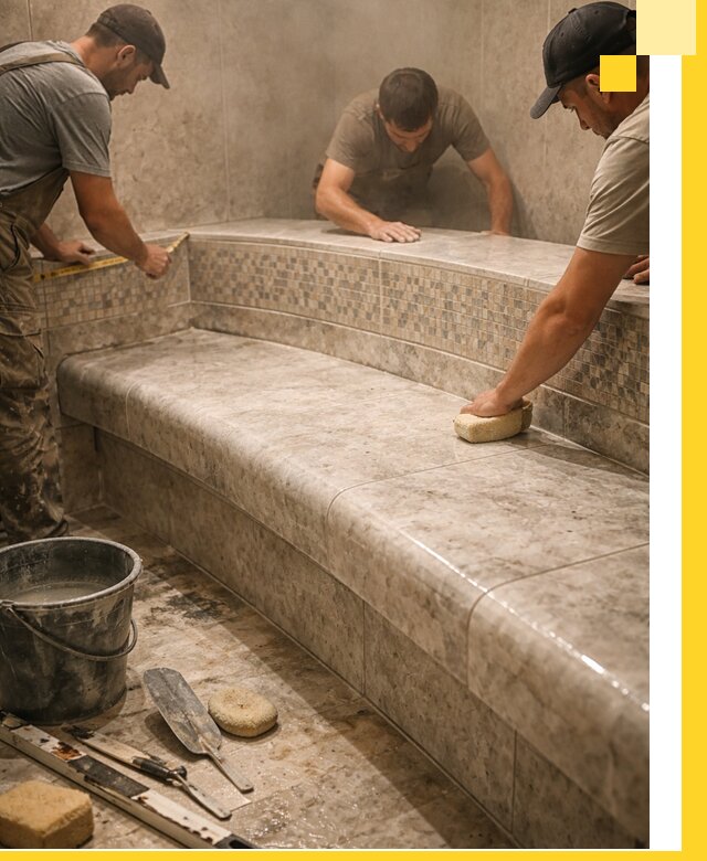 Изготовление и установка сидений для хамама в Чебаркуле