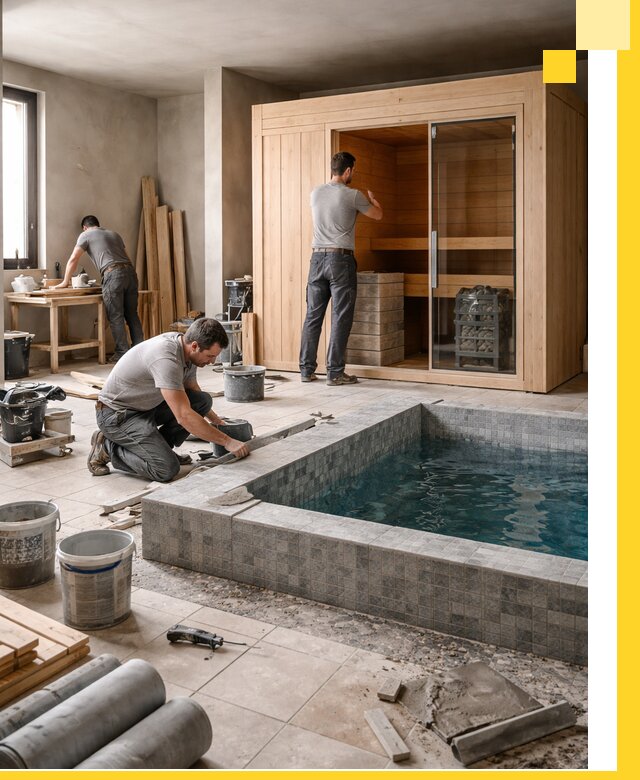 SPA зоны под ключ с бассейном сауной и печью в Чебаркуле